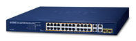 PLANET 24-Port 10/100/1000T 802.3at Non gestito Gigabit Ethernet (10/100/1000) Supporto Power over Ethernet (PoE) 1U Blu