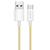 LogiLink USB 2.0 Type-C-Kabel, C/M zu A/M, Nylon-Ummantelung, 60W, gelb, 0,5 m