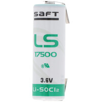 SAFT LS17500 Lithium Batterie , Size A, mit Lötfahne U-Form