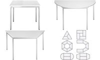 SODEMATUB Table universelle 128RGA, 1200x800, gris clair/alu (71220009)