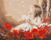 Paint-by-Numbers Kit: Girl in a Poppy Field