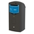 Envirobank Recycling Bin with Slot Aperture - 140 Litre - Black - Blue Aperture with Mixed Paper & Card Label