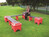 Modular Seating - U Shaped Bench - Planter Boxes - Red