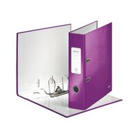 Leitz 180 WOW Lever Arch File Laminated Paper on Board A4 80mm Spine Width Purple (Pack 10)