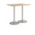 Monza rectangular poseur table with flat round brushed steel bases 1200mm x 800m