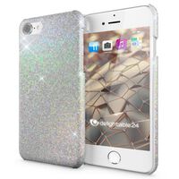 NALIA Cover Glitterata compatibile con iPhone SE 2020 / 8 / 7 Custodia, Diamante Hardcase Glitter Copertura Protettiva Antiurto Resistente, Slim Telefono Cellulare Protezione Bl...