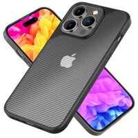 NALIA Matte Carbon Look Cover compatible with iPhone 14 Pro Max Case, Translucent Carbon Structure Anti-Fingerprint Anti-Scratch Anti-Yellow, Slim Hard Back & Reinforced Silicon...