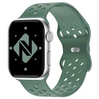 NALIA Breathable Bracelet Silicone Smart Watch Strap compatible with Apple Watch Strap SE & Series 8/7/6/5/4/3/2/1, 38mm 40mm 41mm, Fitness Watch Band, Men & Women Pine Green