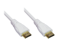 Anschlusskabel High-Speed-HDMI®-Kabel mit Ethernet, vergoldete Stecker, weiß, 2m, Good Connections®