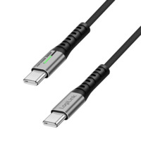 USB 3.2 Gen2x2 Type-C Kabel, C/M to C/M, 20 Gbps, 240W,4K,LED,Metal,schwarz,1.5 m, LogiLink® [CU0443]