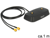 Antennenfuß SMA Stecker an SMA Buchse LTE MIMO 1 m schwarz low loss, Delock® [88739]