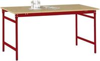 Manuflex BB3035.3003 Helyhez kötött BASIS oldalsó asztal multiplex asztallaptal rubinvörösben RAL 3003, SzxxxH: 1250 x 600 x 780 mm Rubinvörös