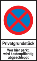 Parkplatzschild - Haltverbot, Rot/Blau, 25 x 15 cm, Folie, Selbstklebend, Spitz