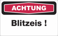 Focus-Schild - ACHTUNG<br>Blitzeis!, Rot/Schwarz, 20 x 30 cm, Folie, Weiß