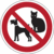 Sicherheitskennzeichnung - Mitführen von Hunde und Katzen verboten, 10 cm