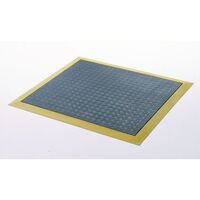 Anti-fatigue rubber chequer plate matting - yellow edged mat