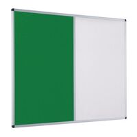 Combination noticeboard and dry-wipe whiteboards - Felt/Dry-wipe whiteboards, 900 x 600, green