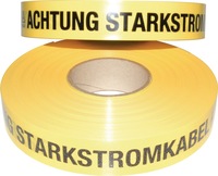 Trassenwarnband Aufdruck Achtung Starkstromkabel B.40mm L.250m gelb