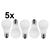 LED SMD Lampe A60, 5er Set, E27, 5,5W, 2700K, 470lm