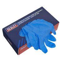 Sealey SSP55XL Premium Powder Free Disposable Nitrile Gloves Extra- Large Pk 100