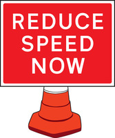 SPARTEX 58085 REDUCE SPEED NOW CONE SIGN 600X450MM 5: MISCELLANEOUS