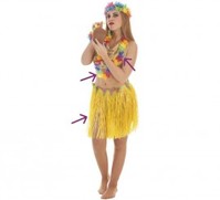 Kit de Hawaiana: Falda, Collar y Top Universal Mujer