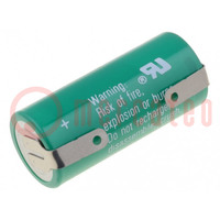 Battery: lithium; 2/3AA,2/3R6; 3V; 1350mAh; non-rechargeable