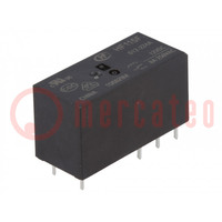 Relay: electromagnetic; DPDT; Ucoil: 12VDC; 8A; 8A/250VAC; 8A/24VDC