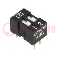 Switch: DIP-SWITCH; Poles number: 2; ON-OFF; 0.025A/24VDC; Pos: 2