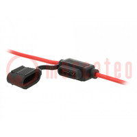 Fuse holder; 19mm; 30A; on cable; Leads: lead x2; ways: 1; -40÷125°C