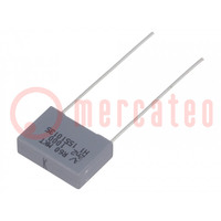 Capacitor: polyester; 2.2nF; 250VAC; 1000VDC; 10mm; ±10%; 13x4x9mm
