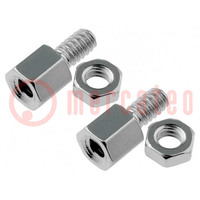 Set of screws for D-Sub; UNC 4-40; Spanner: 4.75mm