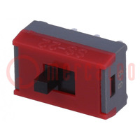 Switch: slide; Pos: 2; DPDT; 0.1A/30VDC; ON-ON; vertical; -15÷60°C