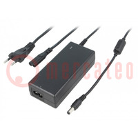 Power supply: switched-mode; 12VDC; 6A; Out: 5,5/2,1; 72W; 0÷40°C