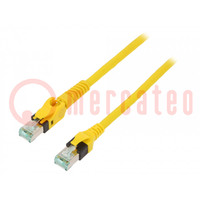 Patch cord; S/FTP; 6a; stranded; Cu; PUR; yellow; 15m; 27AWG; Cores: 8