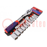 Wrenches set; 6-angles,socket spanner; 12pcs.