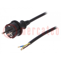 Kabel; 3x1,5mm2; CEE 7/7 (E/F) stekker,draden,SCHUKO stekker