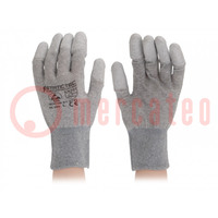 Protective gloves; ESD; S; 10set; grey