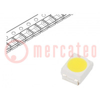 LED; SMD; 3528,PLCC2; fluoreszkáló sárga; 2180mcd; 3,5x2,8x1,9mm