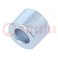 Spacer sleeve; 6mm; cylindrical; steel; zinc; Out.diam: 8mm
