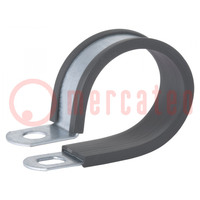 Fixing clamp; ØBundle : 21mm; steel; Cover material: EPDM