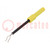 Probe tip; 1A; yellow; Socket size: 4mm; Plating: nickel plated