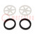 Wheel; white; Shaft: knurled; push-in,screw; Ø: 60mm; W: 8mm; 2pcs.