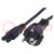 Cable; 3x0.75mm2; CEE 7/7 (E/F) plug,IEC C5 female; PVC; 2m; 2.5A