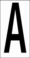 Buchstaben - A, Weiß, 88 x 38 mm, Baumwoll-Vinylgewebe, Selbstklebend, B-500
