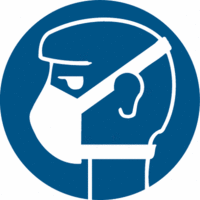 Sicherheitskennzeichnung - Maske benutzen, Blau, 10 cm, Kunststoff, B-7527
