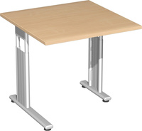 Oxford-Anbau-Schreibtisch in Buche-Dekor, einseitig verkürzter Fuß HxBxT 680-820 x 800 x 800 mm | TP0417-01