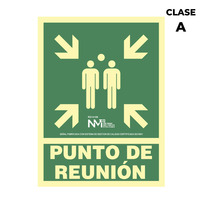 SEÑAL DE EVACUACIÓN "PUNTO DE REUNION" CLASE A (PVC 1MM) 22.4X30CM