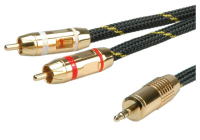 ROLINE 11.88.4276 audio kabel 5 m 2 x RCA 3.5mm Zwart, Goud, Rood, Wit