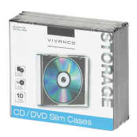 Vivanco 31695 CD-Hülle Schmales Gehäuse 1 Disks Schwarz, Transparent